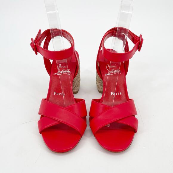 NWOB Christian Louboutin Summer Mariza 85 Red Espadrilles Heels Sandals EU 36 - Picture 5 of 10